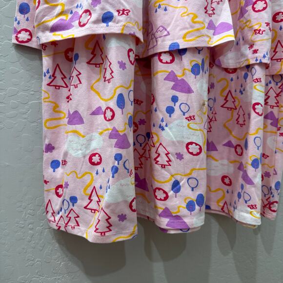 NWT Tucker + Tate PinkEnglish Adventure Map Tiered Ruffle Long Sleeve Dress - Picture 5 of 8